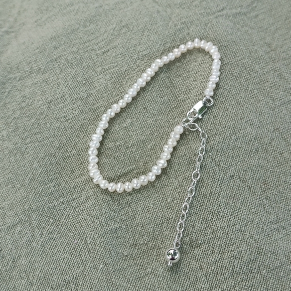 💋💎👶Genuine Pearl & Sterling Bracelet👶💎💋 - Picture 3 of 3